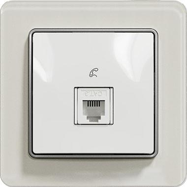 Sedna telephone socket (white insert, white glossy frame)
